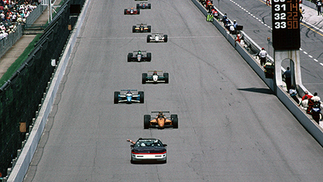 Jacques Villeneuve, victoire à l'Indy 500 de 1995.